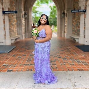 Purple Jovani 08141 a-line dress worn once!💜